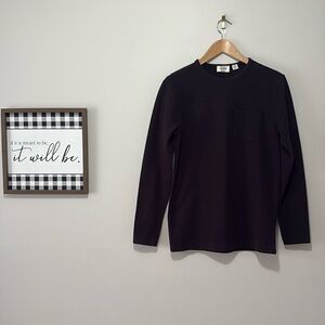 Hedge ribbed long sleeve shirt - Black - Small